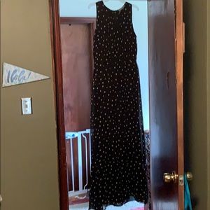 black and white polka dot maxi dress